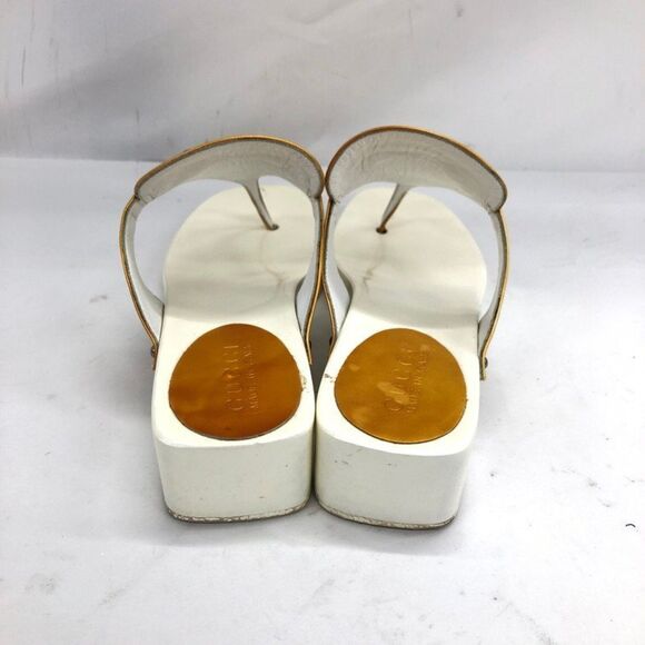 Gucci Y2K Gold Topaz Horsebit Platform Thong Sandals w/ Box Size EU 36/US 5.5 - Picture 4 of 11